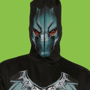 Mens Marvel Black Panther Full Zip Full Mask Costume Hoodie - Size L